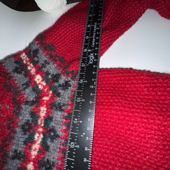 Ralph Lauren Sweater Cardigan 100%Wool Red Exclusive Hand Knit Fair Isle M - Picture 7 of 13